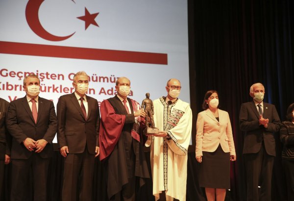 KKTC Cumhurbaşkanı Tatar'a Eskişehir'de "fahri doktora" unvanı verildi