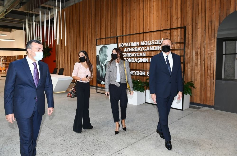 President Ilham Aliyev, First Lady Mehriban Aliyeva and their daughter Leyla Aliyeva inaugurate DOST Center for Inclusive Development and Creativity in Baku