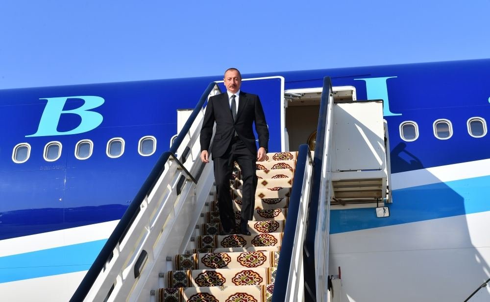President of Azerbaijan Ilham Aliyev leaves for Turkmenistan