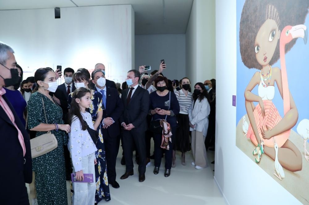 VP of Heydar Aliyev Foundation Leyla Aliyeva attends opening of personal exhibition "Gratitude" by Brazilian street art artist Nina Pandolfo