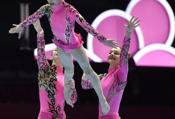 Azərbaycanın qadın qrupu Akrobatika Gimnastikası üzrə Dünya Yaş Qrupları Yarışlarında birinci yeri tutub (FOTO)