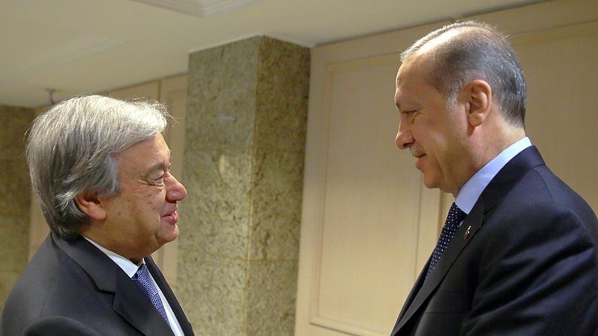 President Recep Tayyip Erdogan and UN's Secretary-General spoke over the phone