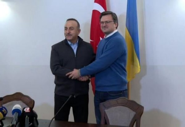 Çavuşoğlu Ukraynanın xarici işlər naziri Dmitro Kuleba ilə görüşüb