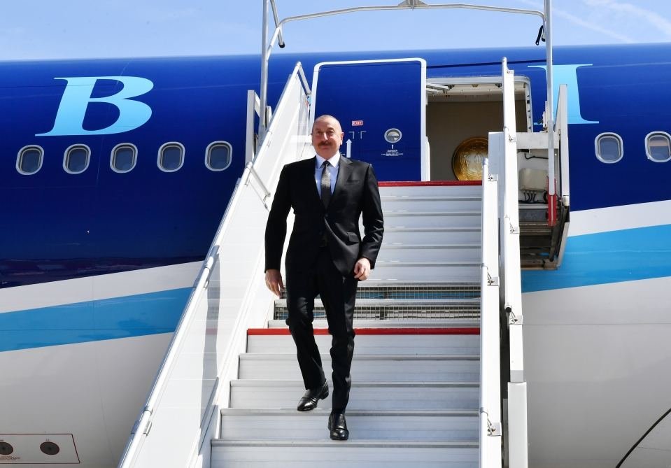 President Ilham Aliyev arrived in Brussels for working visit (VIDEO)