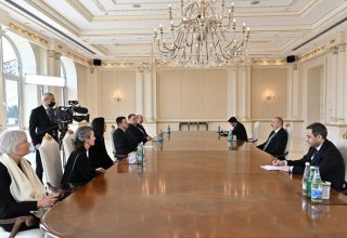 President Ilham Aliyev receives delegation led by Estonian Parliament's chairman (VIDEO)