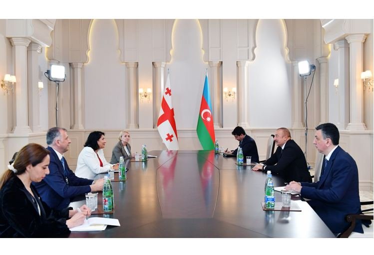 Prezident İlham Əliyev Gürcüstan Prezidenti Salome Zurabişvili ilə görüşüb