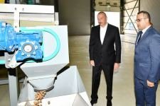 President Ilham Aliyev, First Lady Mehriban Aliyeva get acquainted with “Grand-Agro Invitro” LLC, participate in opening of “Azbadam” LLC processing factory