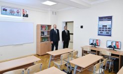 President Ilham Aliyev views conditions created at secondary school No35, new block of which was built in Baku's Nasimi district (PHOTO)