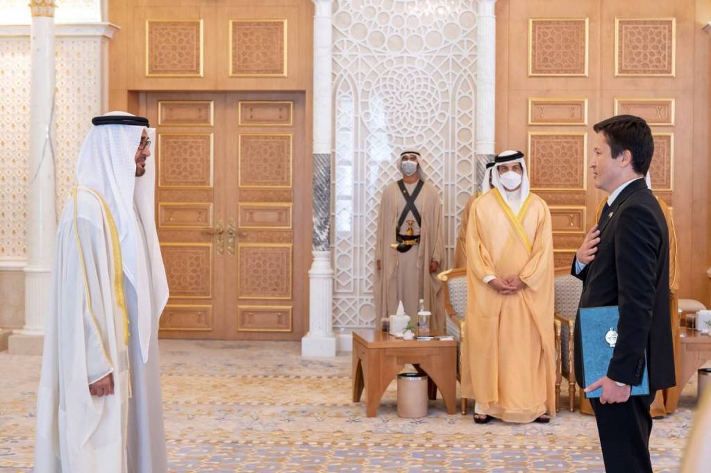 The Ambassador of Uzbekistan presents credentials to the President of the UAE