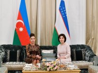 First Lady of Azerbaijan Mehriban Aliyeva meets with First Lady of Uzbekistan Ziroatkhon Mirziyoyeva (PHOTO)
