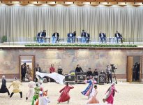 President Ilham Aliyev attends event at "Eternal City" complex in Samarkand, where folklore performances by member states of Organization of Turkic States were presented (PHOTO)