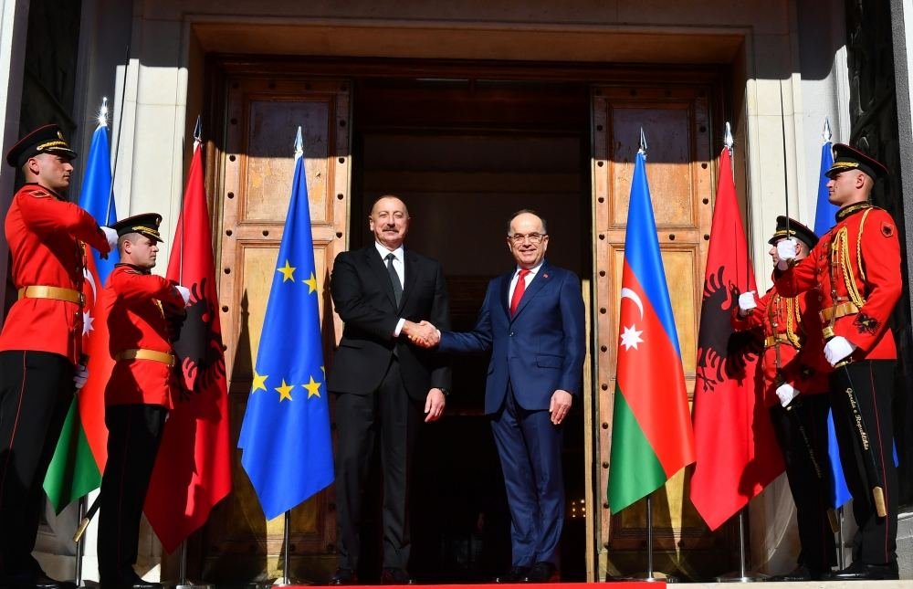 Official welcome ceremony held for President Ilham Aliyev in Tirana (PHOTO)
