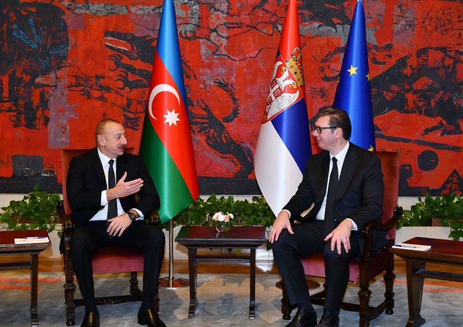 President Ilham Aliyev, Serbian President Aleksandar Vucic hold one-on-one meeting
