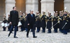Kazakh President greeted in solemn ceremony in Paris