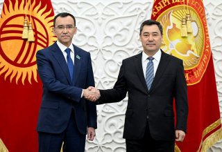 Садыр Жапаров Казакстан парламентинин сенатынын төрагасы Маулен Ашимбаевди кабыл алды