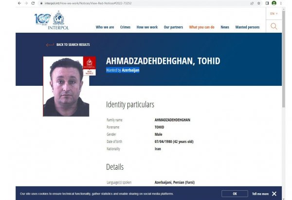 Azerbaijan puts Iranian drug smuggler on int'l wanted list