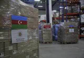 Humanitarian aid plane sent to Turkish Gaziantep, upon instructions of Azerbaijan's First Lady Mehriban Aliyeva (VIDEO)