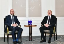 Президент Ильхам Алиев встретился в Мюнхене с Президентом Совета Европейского Союза