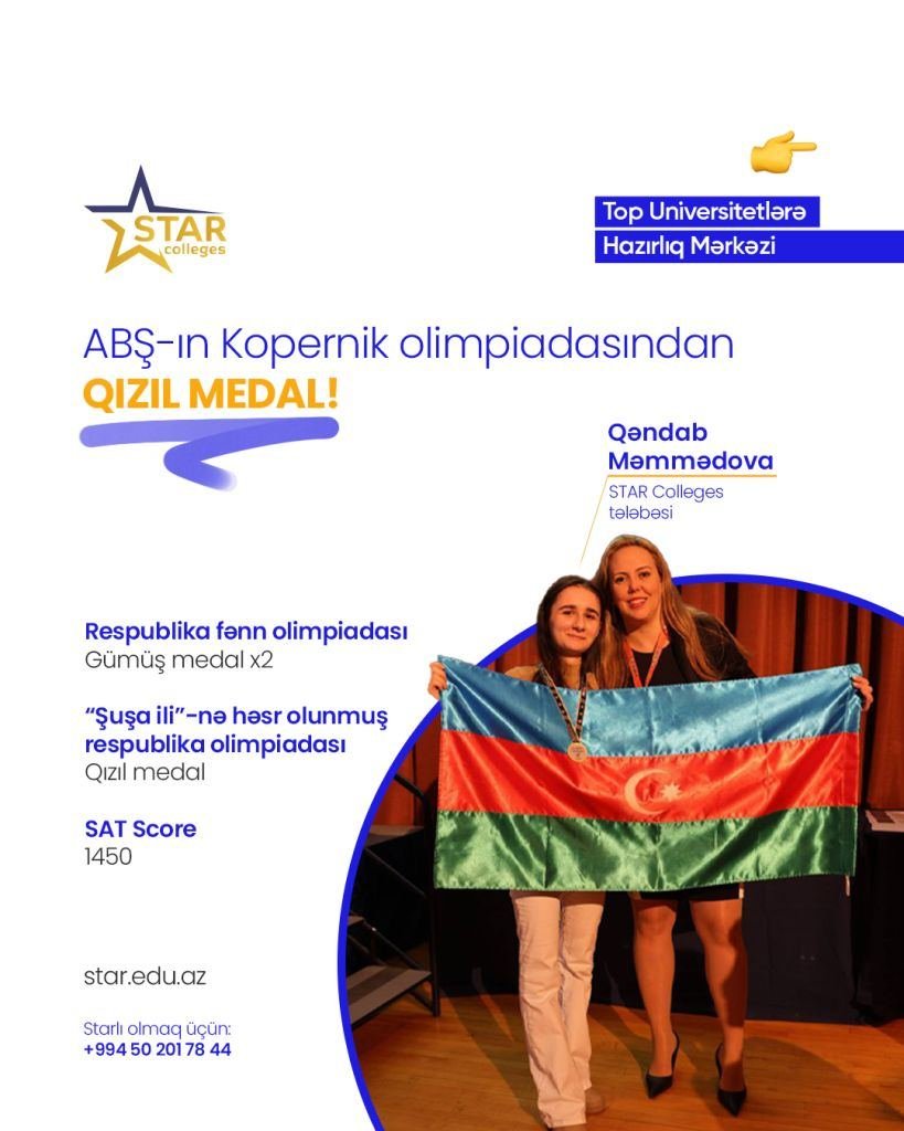 Azərbaycanlı tələbə ABŞ-da keçirilən olimpiadadan qızıl medalla qayıtdı
