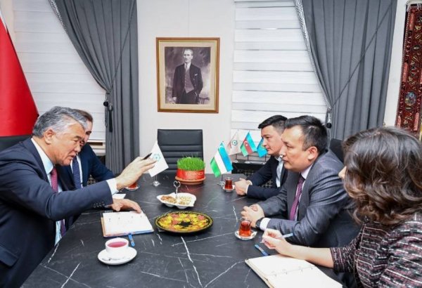 A meeting takes place with TURKSOY Secretary General