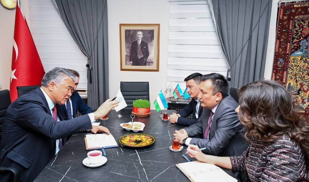 A meeting takes place with TURKSOY Secretary General