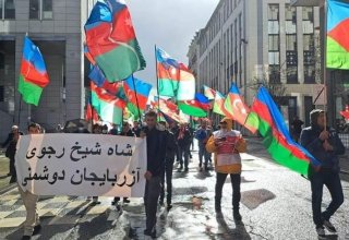 Brüsseldə Cənubi Azərbaycan türklərinin izdihamlı mitinqi keçirilir
