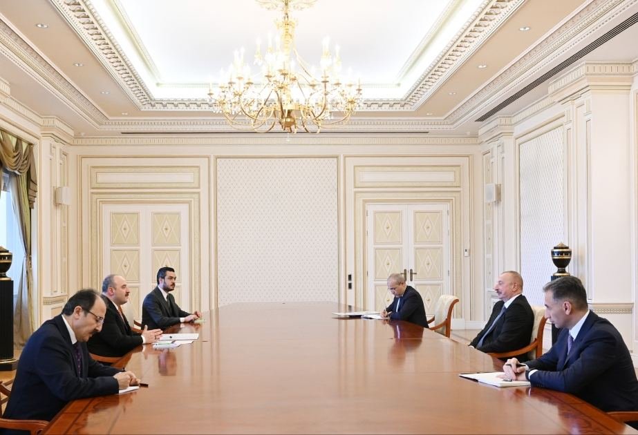 President Ilham Aliyev receives Turkish minister of industry and technology