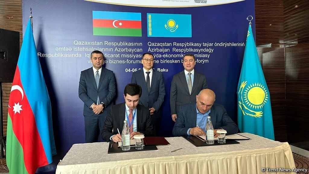 Business contracts signed between Kazakhstan, Azerbaijan