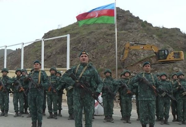 Azerbaijan holds flag hoisting ceremony at checkpoint on border with Armenia