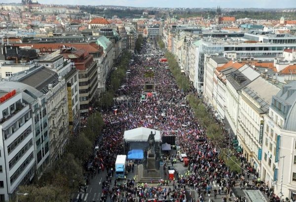 В Праге прошел антиправительственный митинг