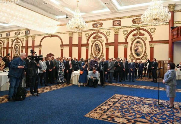 Azerbaijani parliament speaker delivers speech at event dedicated to 100th anniversary of great leader Heydar Aliyev in Moscow