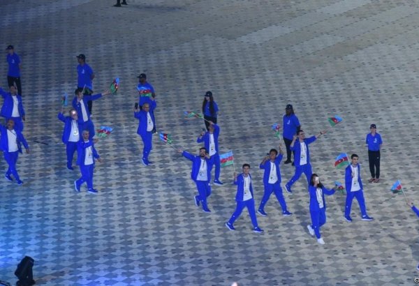 На церемонии открытия Третьих Европейских игр состоялось шествие азербайджанской делегации