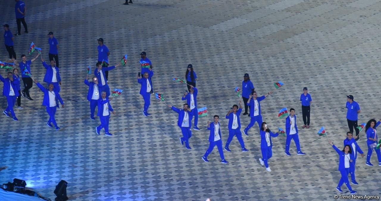 На церемонии открытия Третьих Европейских игр состоялось шествие азербайджанской делегации