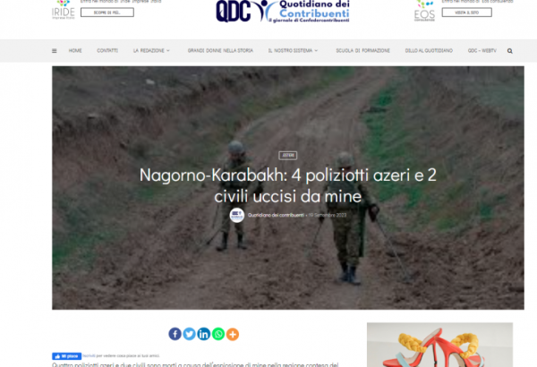 Foreign media outlets report on ongoing Armenian mine terrorism against Azerbaijan