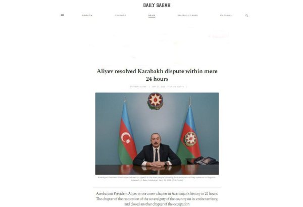 Одного дня было достаточно, чтобы сломить армянских сепаратистов в Карабахе - турецкая газета Daily Sabah