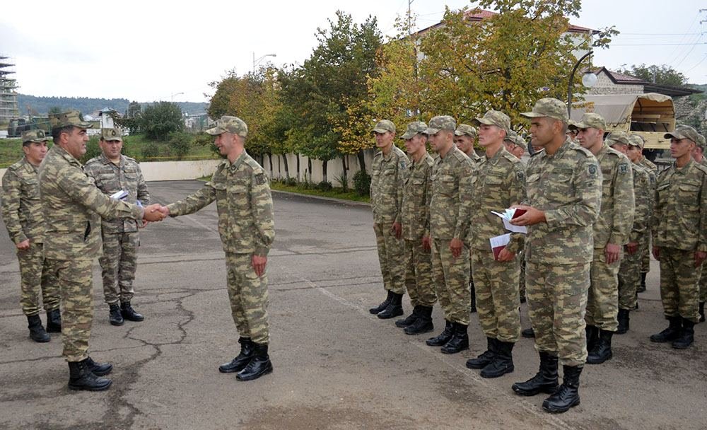 Group of Azerbaijani servicemen who completed their service term, discharged