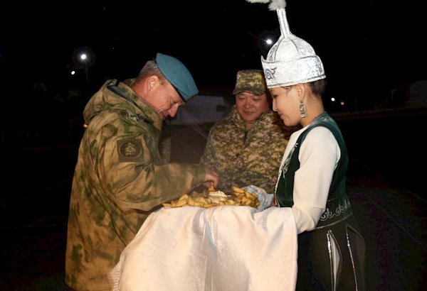 В Балыкчы торжественно встретили воинский контингент Беларуси