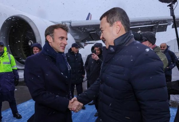 French President Emmanuel Macron arrives in Kazakhstan for official visit