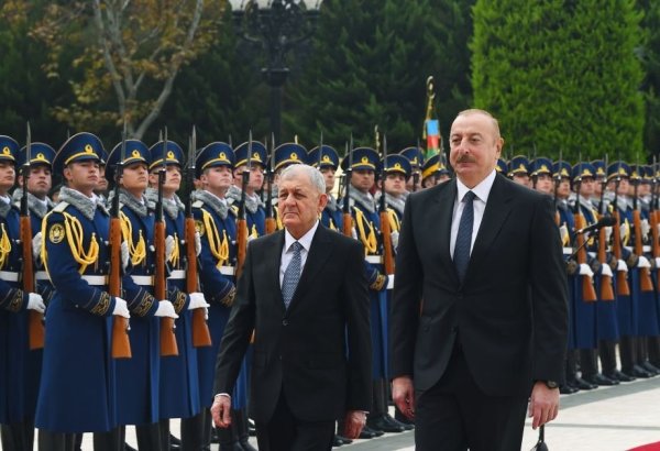 Baku holds official welcome ceremony for President of Iraq