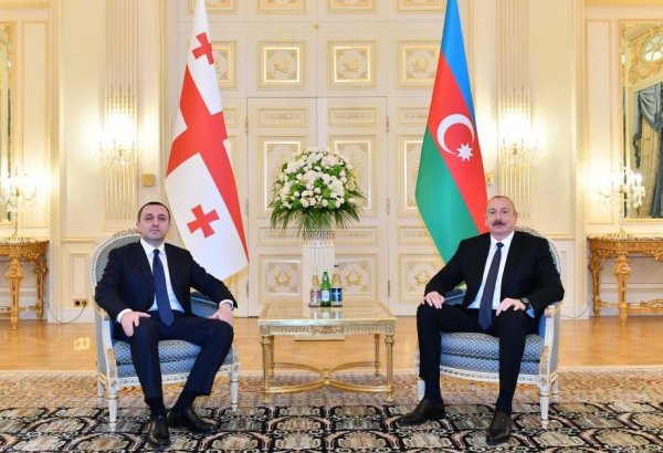 President Ilham Aliyev meets Georgia's PM