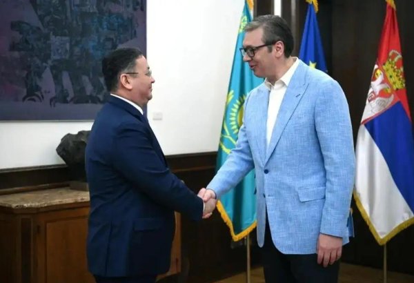 Kazakh FM Murat Nurtleu meets Serbian President
