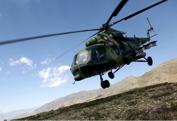На окраине Бишкека упал военный вертолет Ми-8