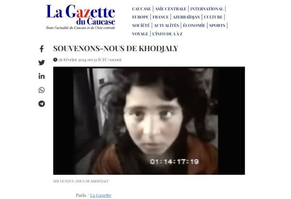 Armenia escapes consequences for crimes in Khojaly - French publication