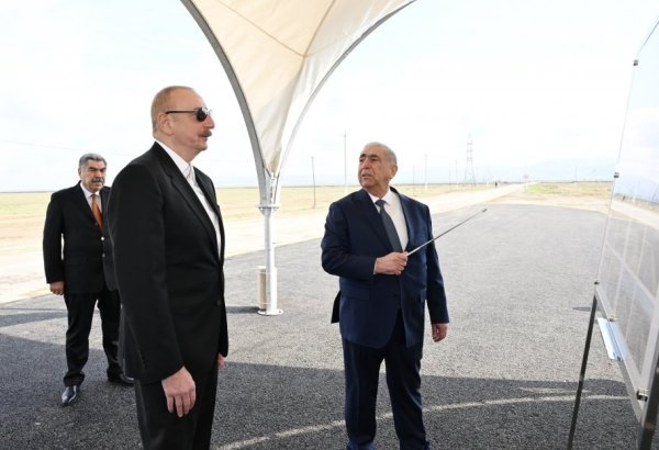 Президент Ильхам Алиев принял участие в открытии автомобильной дороги в Гаджигабуле