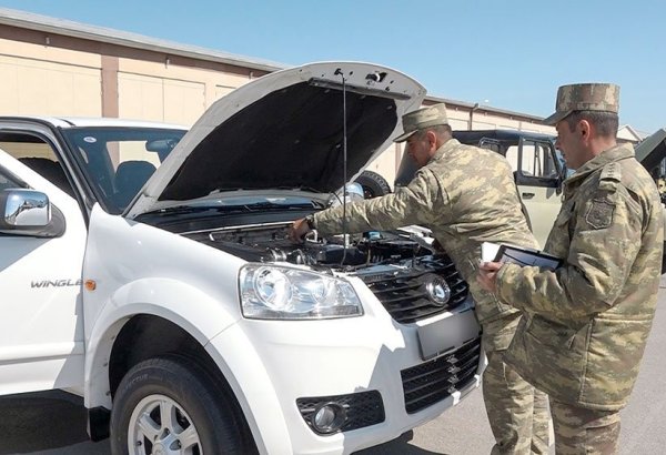 Azerbaijan's Combined Arms Army conducts technical inspection of auto vehicles