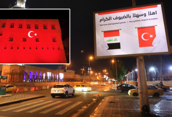 Irak'ta caddeler Cumhurbaşkanı Erdoğan'ın ziyareti öncesi Türk bayrakları ile donatıldı