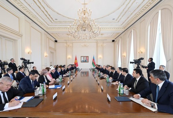 Президент Ильхам Алиев и Президент Садыр Жапаров принимают участие во II заседании Межгосударственного совета Азербайджана и Кыргызстана