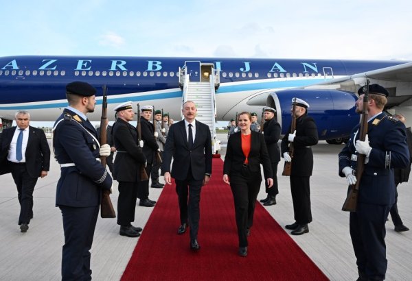 Президент Ильхам Алиев прибыл в Германию с рабочим визитом