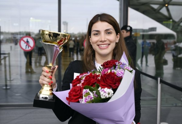 European Championship's Azerbaijani chess winner returns home