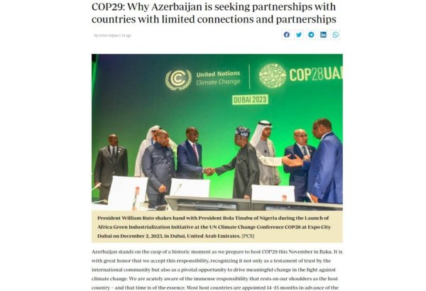 Gearing up to host COP29 puts Azerbaijan on cusp of historic moment - Standard